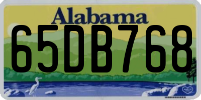 AL license plate 65DB768