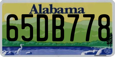 AL license plate 65DB778