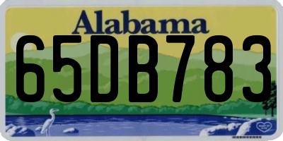 AL license plate 65DB783