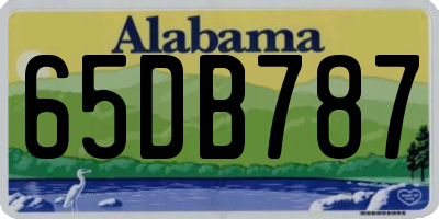 AL license plate 65DB787