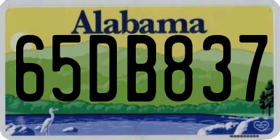 AL license plate 65DB837