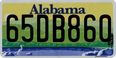 AL license plate 65DB860