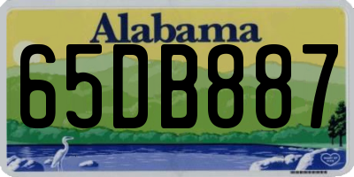 AL license plate 65DB887