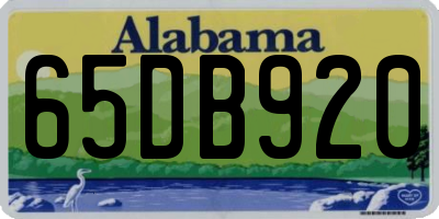AL license plate 65DB920