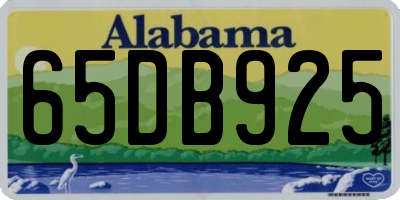 AL license plate 65DB925