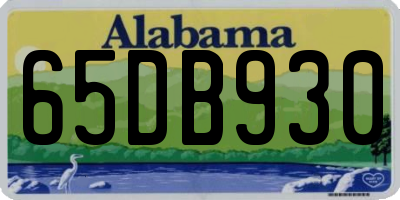 AL license plate 65DB930