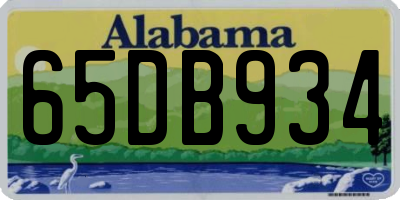 AL license plate 65DB934
