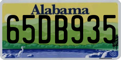 AL license plate 65DB935