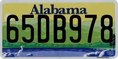 AL license plate 65DB978