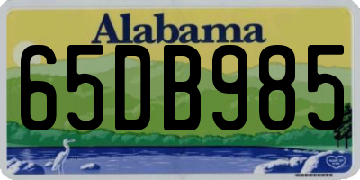 AL license plate 65DB985