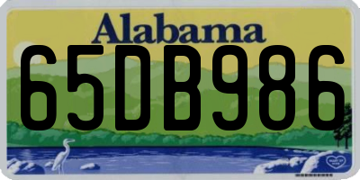 AL license plate 65DB986