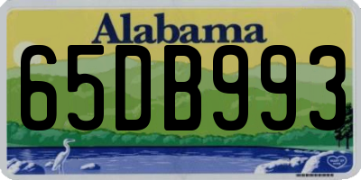 AL license plate 65DB993