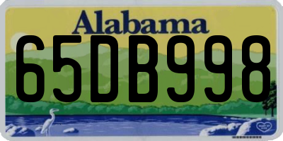 AL license plate 65DB998