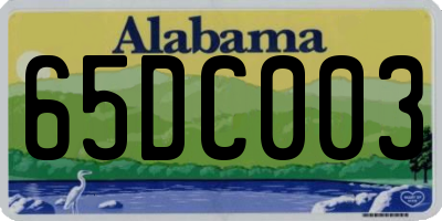 AL license plate 65DC003