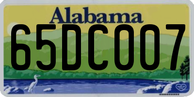 AL license plate 65DC007