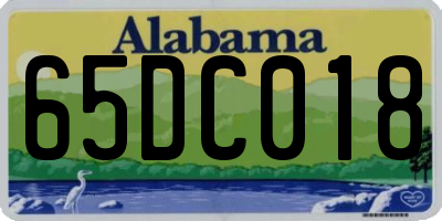 AL license plate 65DC018