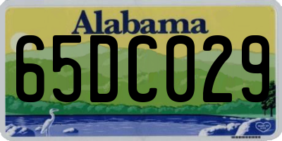 AL license plate 65DC029
