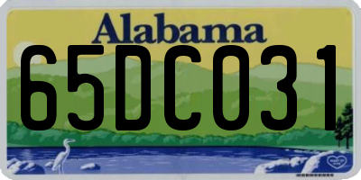 AL license plate 65DC031