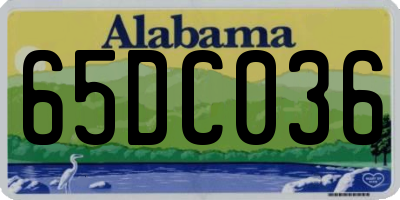 AL license plate 65DC036