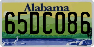 AL license plate 65DC086