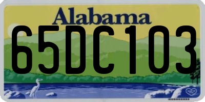 AL license plate 65DC103