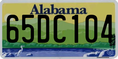 AL license plate 65DC104