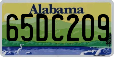 AL license plate 65DC209