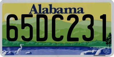 AL license plate 65DC231