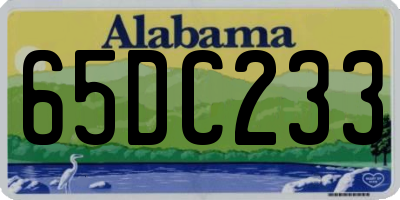 AL license plate 65DC233