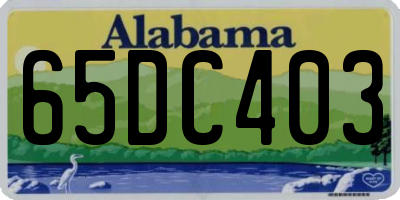 AL license plate 65DC403