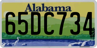 AL license plate 65DC734