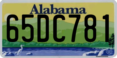 AL license plate 65DC781