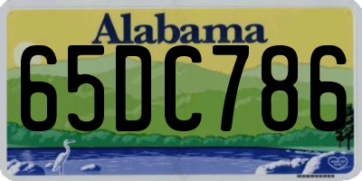 AL license plate 65DC786