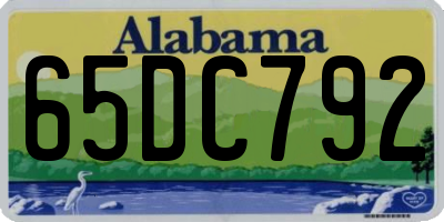 AL license plate 65DC792