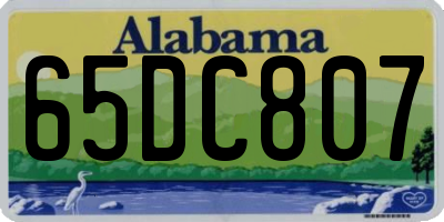 AL license plate 65DC807
