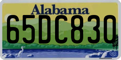 AL license plate 65DC830