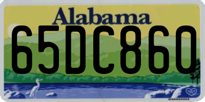 AL license plate 65DC860