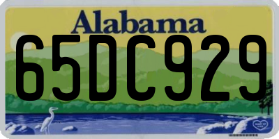 AL license plate 65DC929