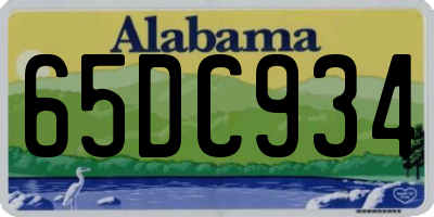 AL license plate 65DC934
