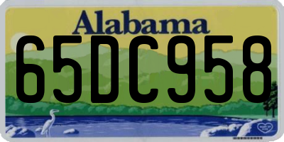 AL license plate 65DC958