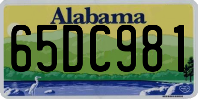 AL license plate 65DC981