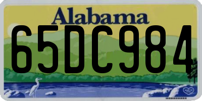 AL license plate 65DC984
