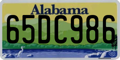 AL license plate 65DC986