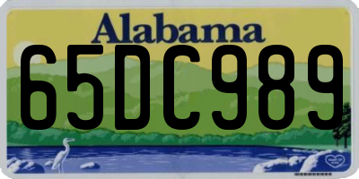 AL license plate 65DC989