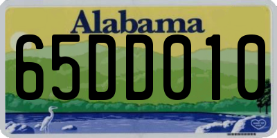 AL license plate 65DD010