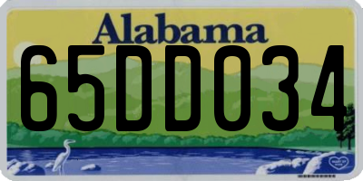 AL license plate 65DD034