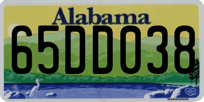 AL license plate 65DD038