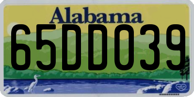 AL license plate 65DD039