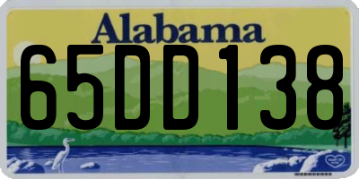 AL license plate 65DD138