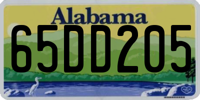 AL license plate 65DD205